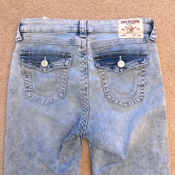 True Religion Denim Blue Jeans Women Size 6 Waist 28 Jennie Curvy Mid Rise Capri - Picture 11 of 14